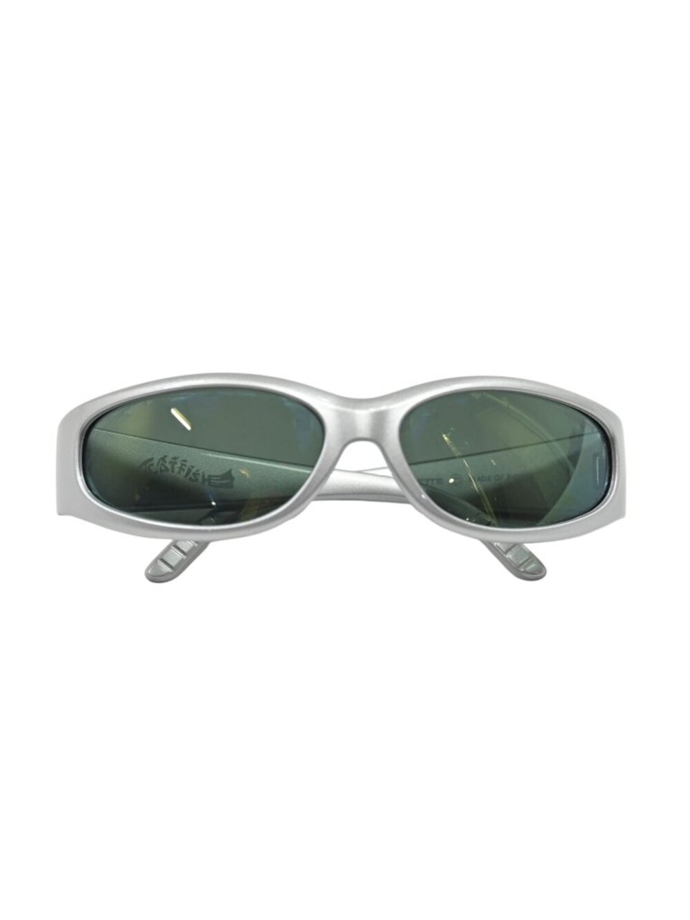 Arnette Catfish Sunglasses in Metallic Silver/Dark Green Mirror Petrol